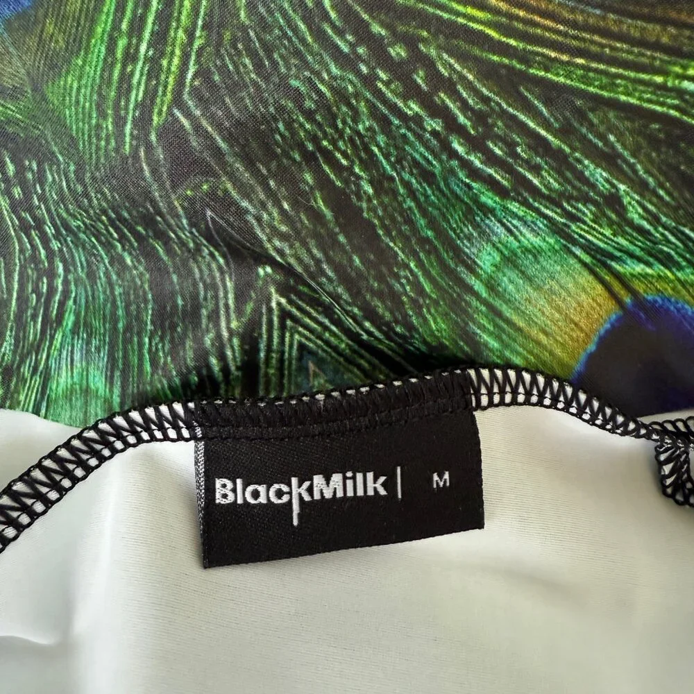 Blackmilk - Peacock Feather Skater Dress, Size Medium - Picture 2 of 3